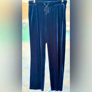 Liverpool Los Angeles Blue Velvet Lounge Pants XL Drawstring Pull On